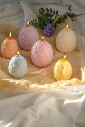 Bougies en forme d'œufs de fleurs - Décoration de Pâques 1