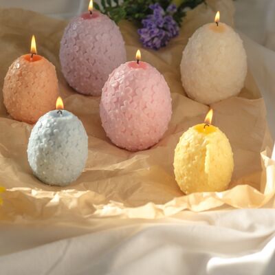 Bougies en forme d'œufs de fleurs - Décoration de Pâques