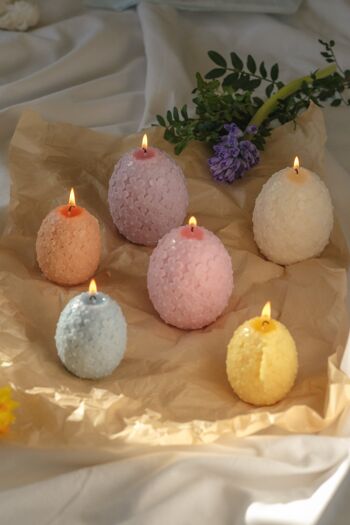 Bougies en forme d'œufs de fleurs - Décoration de Pâques 3