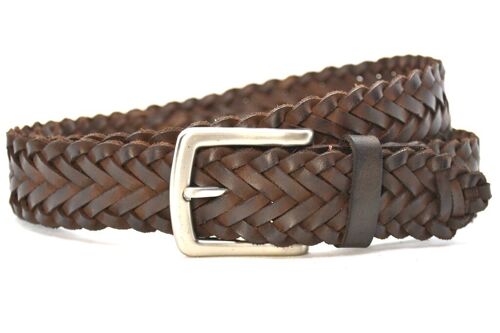 Leather braid belt 9736