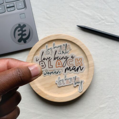 Sticker| Affirmation - i love being a Black Man 32 x 60 mm