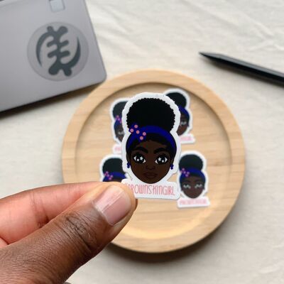 Sticker| Black girl with afro hair puff - Brownskingirl 25 x 44 mm