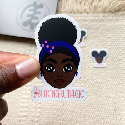 Sticker| Black girl with afro hair puff Blackgirlmagic 68 x 44 mm