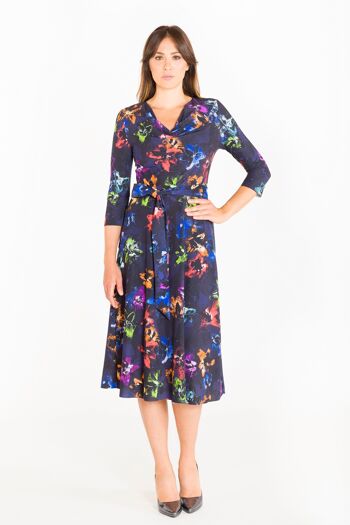 Robe midi à décolleté drapé 1