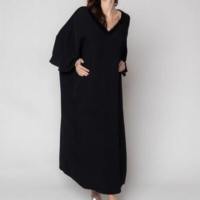 Black caftan with decoration