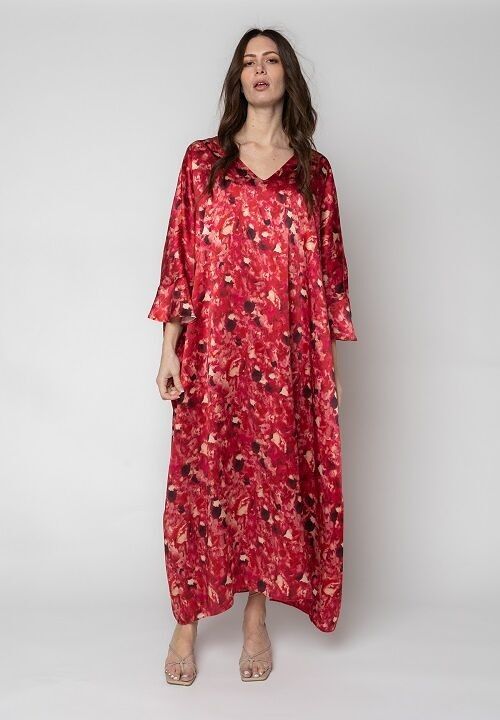 Caftano rosso con stampa