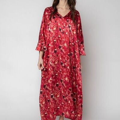 Red caftan with print