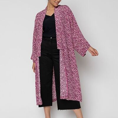 Rosafarbener Kimono mit Blumenmuster