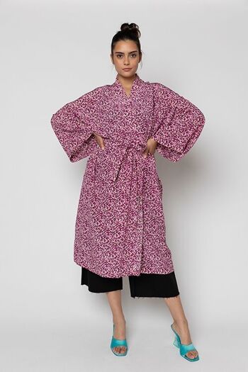 Kimono fleuri rose 2