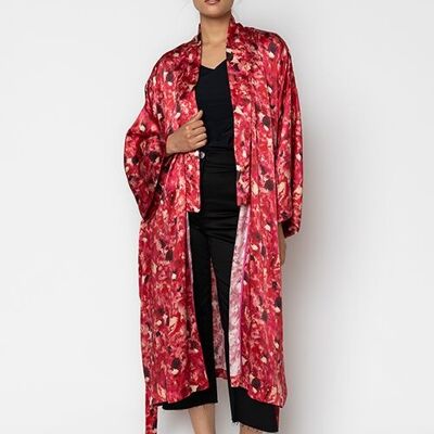 Silk kimono with print