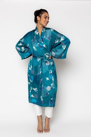 Kimono pétrole avec imprimé 3
