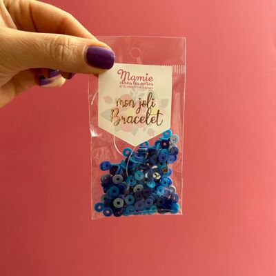 KIT 1 bracelet en perles Heishi ours bleu