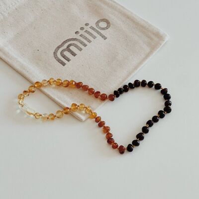 Amber necklace, rainbow