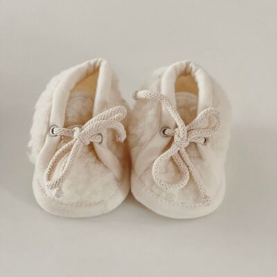 Skin wool slippers, cream