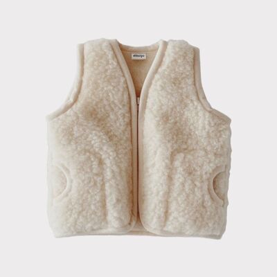 Skin wool vest, cream