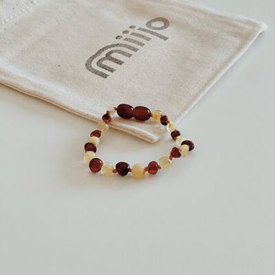 Bracelet d'ambre, caramel/lait