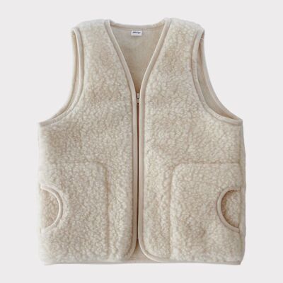 Gilet in lana da donna Skin, colore panna