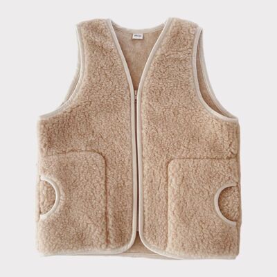 Skin women's wool vest, sand