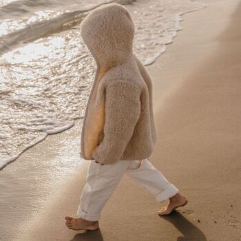 Veste à capuche en laine Skin, sable 2
