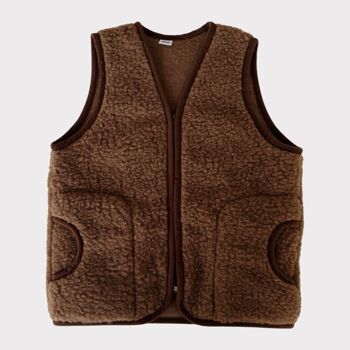 Gilet en laine femme Skin, chocolat 1