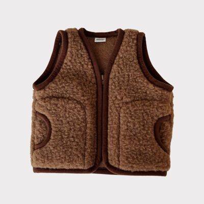 Skin wool vest, chocolate