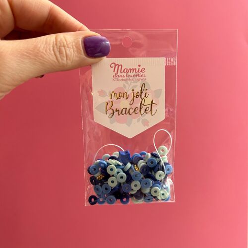 KIT 1 bracelet en perles Heishi bleu