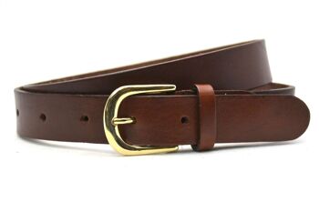 Ceinture Fashion 30205 cuir pleine fleur avec boucle dorée 1