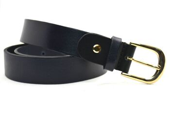 Ceinture Fashion 30205 cuir pleine fleur avec boucle dorée 5