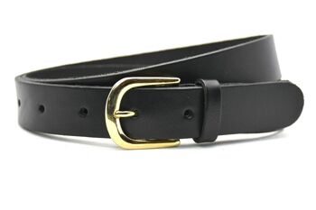 Ceinture Fashion 30205 cuir pleine fleur avec boucle dorée 10