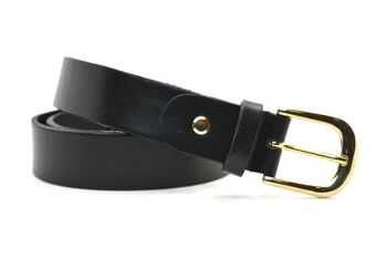 Ceinture Fashion 30205 cuir pleine fleur avec boucle dorée 11