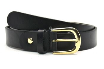 Ceinture Fashion 30205 cuir pleine fleur avec boucle dorée 12