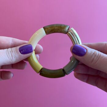 Kit DIY bijou : Bracelet jonc épais olive 6