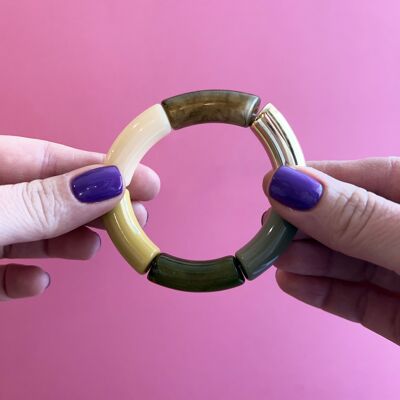 Kit DIY bijou : Bracelet jonc épais olive