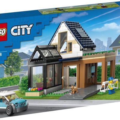 LEGO 60398 - Casa Familiar y Coche Eléctrico Urbano