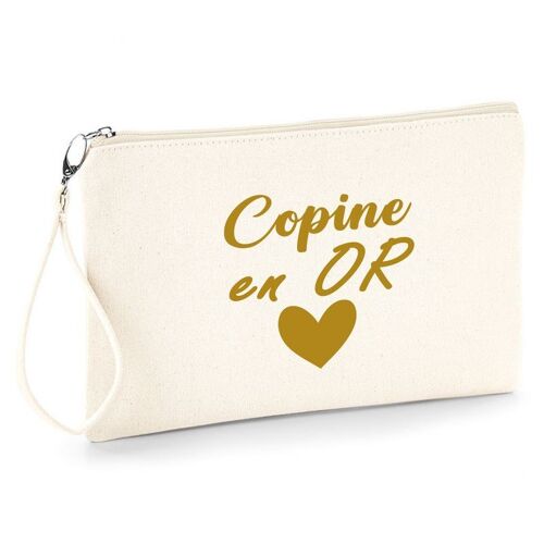 pochette Copine en Or - cadeau copine - anniversaire - mariage - amitié