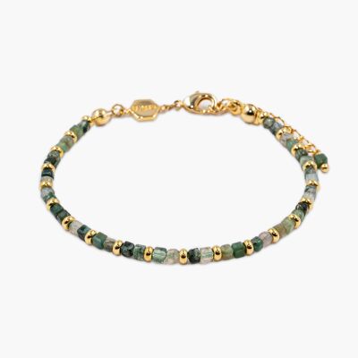 Karia bracelet in Moss Agate stones