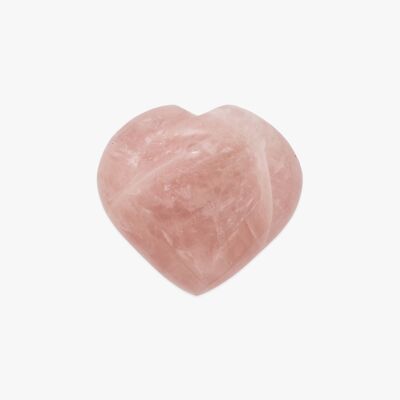 Corazón de piedra de cuarzo rosa pulido