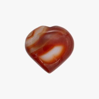 Coeur poli en pierre Cornaline 1