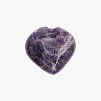 Coeur poli en pierre Améthyste 1