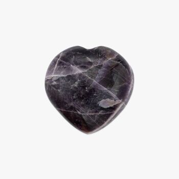 Coeur poli en pierre Améthyste 2