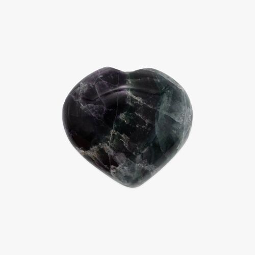 Coeur poli en pierre Fluorite