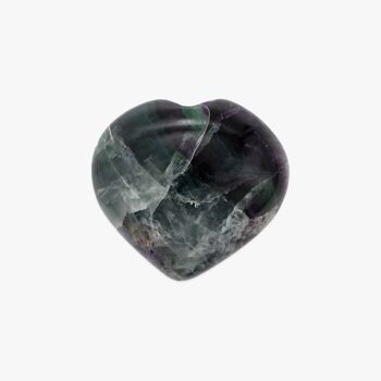 Coeur poli en pierre Fluorite 2
