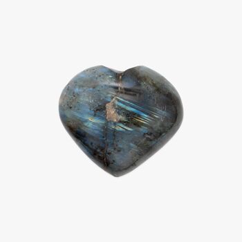 Coeur poli en pierre Labradorite 3
