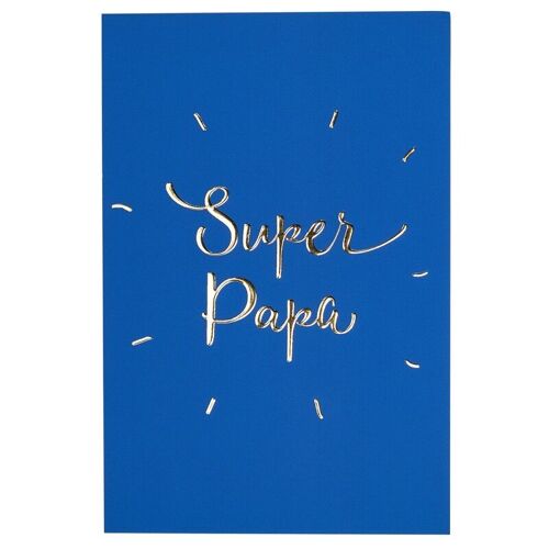 CARTE SUPER PAPA LETTRES DORÉES