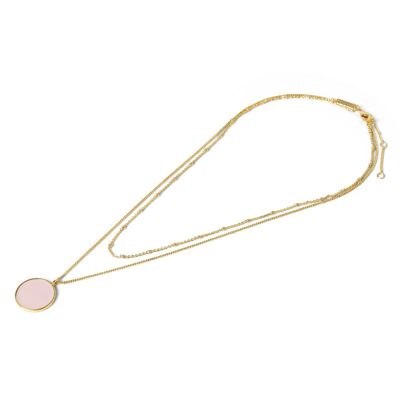 COLLIER AJUSTABLE DOUBLE RANG EMAIL - ROSE