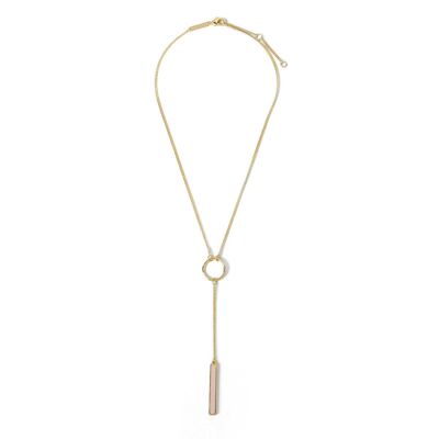 ADJUSTABLE ENAMEL BAR NECKLACE - PINK