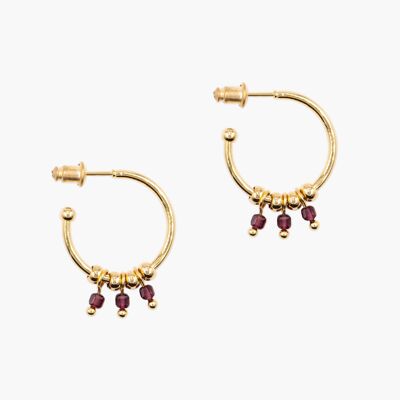 Karia earrings in Garnet stones