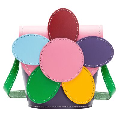 Handmade Leather Daisy Barrel Bag - Classic Kaleidoscope Multicoloured