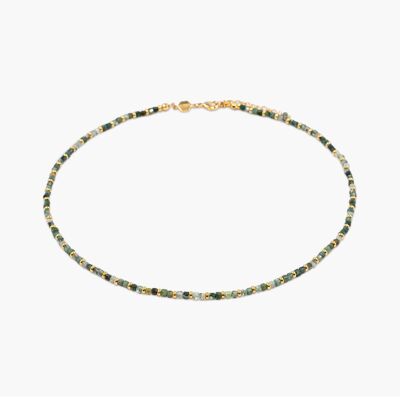 Karia-Halskette aus Moosachat-Steinen