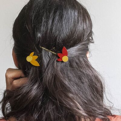 Forcine per fiori astratti | Forcine moderne Hilma | Ornamento per capelli con fiori geometrici